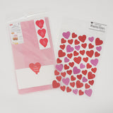 Set Gift Bag & Heart Stickers for Wrapping - Daiso