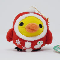 2009 Kiiroitori Snowman Plush Keychain - Christmas Rilakkuma - San-X