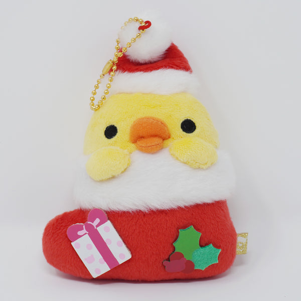 (No Tags) 2017 Kiiroitori Stocking Plush Keychain - Rilakkuma Store Limited Christmas - San-X