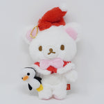 (No Tags) 2016 Korilakkuma with Penguin Plush Keychain - Christmas Rilakkuma Store Limited - San-X