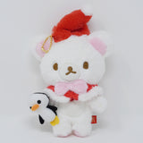 (No Tags) 2016 Korilakkuma with Penguin Plush Keychain - Christmas Rilakkuma Store Limited - San-X