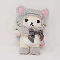 Small Grey Cat Korilakkuma Plush 8" - Neko Rilakkuma San-X Originals