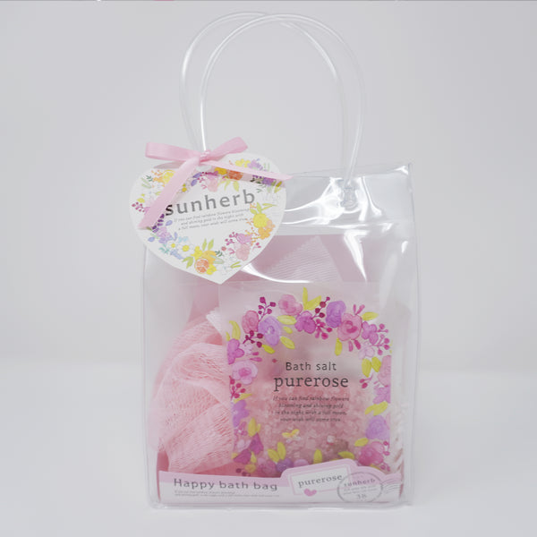 Happy Bath Bag Set - Pure Rose Scent - SUNHERB Japan