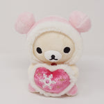 (No Tag) 2008 Korilakkuma with Snow Embroidered Heart Plush - Lawson Limited Snow Christmas - San-X Rilakkuma