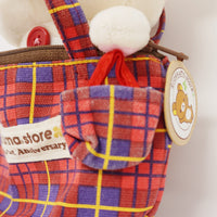 (No Tags) 2011 Korilakkuma in Plaid Tote Bag Plush - Kichijoji 1st Anniversary Store Limited - San-X