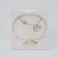 Little Twin Stars Gold Enamel Charm Necklace - Sanrio