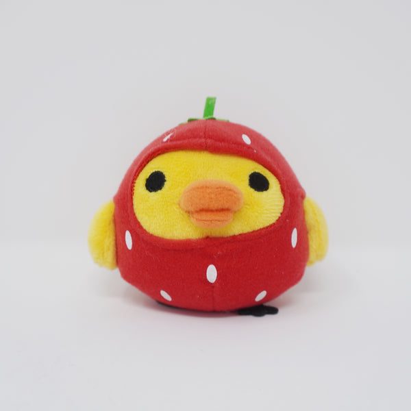 (No Tags) 2010 Kiiroitori in Strawberry Plush Prize Toy - Strawberry Rilakkuma - San-X