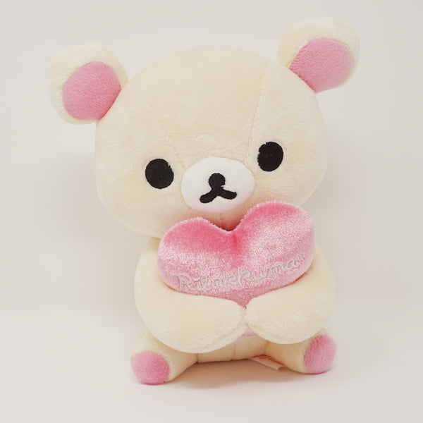 2008 Korilakkuma Sitting with Removable Heart Plush - Rilakkuma Hearts Theme - San-X