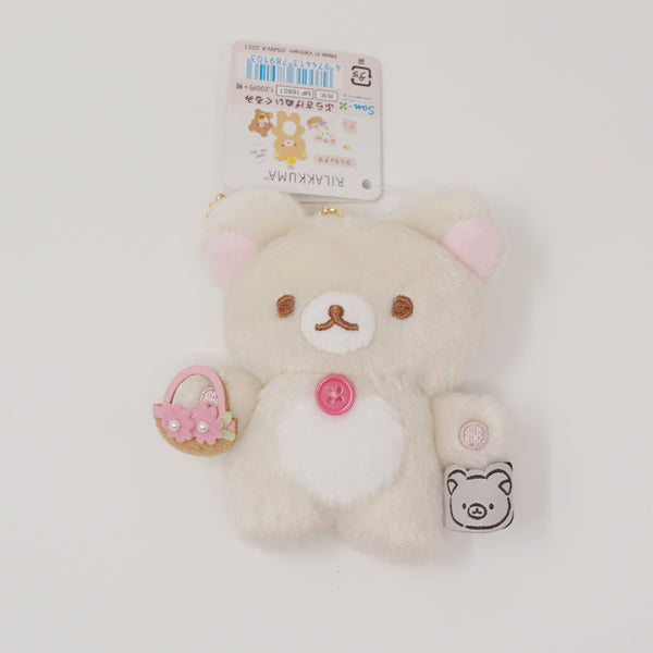 2021 Korilakkuma with Flower Basket Plush Keychain - Marche Theme - Rilakkuma - San-X