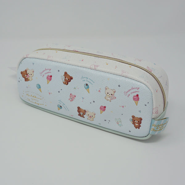 2019 Chairoikoguma and Korilakkuma Sparkly Pen Pouch - Happy Ice Cream Rilakkuma