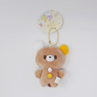 Brown Latte-pon Bear Plush Keychain - Pon Pon Kumapon Yell Japan