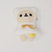 (No Tags) 2014 Korilakkuma with White Cape Plush Keychain - Rilakkuma Winter Christmas - San-X