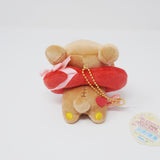 2018 Rilakkuma Mochi Plush Keychain - Fluffy Heart Theme Valentine's Rilakkuma Store Kiddyland Limited San-X