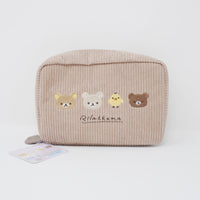2022 Corduroy Zipper Pouch - Snuggle Up to You Rilakkuma - San-X