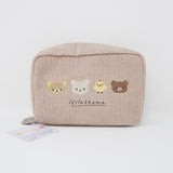 2022 Corduroy Zipper Pouch - Snuggle Up to You Rilakkuma - San-X