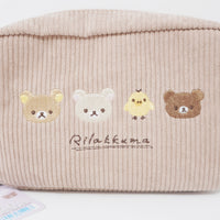 2022 Corduroy Zipper Pouch - Snuggle Up to You Rilakkuma - San-X