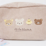 2022 Corduroy Zipper Pouch - Snuggle Up to You Rilakkuma - San-X