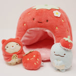 2020 Strawberry House Plush Playset with Tokage & Neko - Strawberry Fair Theme Sumikkogurashi Collection - San-X
