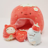 2020 Strawberry House Plush Playset with Tokage & Neko - Strawberry Fair Theme Sumikkogurashi Collection - San-X