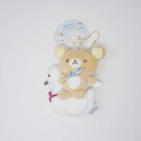 2022 Rilakkuma and Swan Plush Keychain - Rilakkuma Swan and Golden Flower Theme - San-X