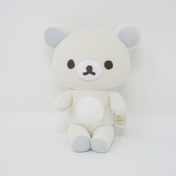 (No Tags) 2021 Mini Rilakkuma White Corduroy Plush - Store Limited - San-X