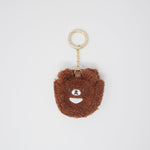 (No Tags) 2021 Chairoikoguma Fuzzy Face Mini Pouch Keychain - Rilakkuma - San-X