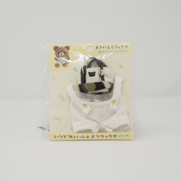 2018 White Overalls and Bear Bag Plush Outfit - Always Together Rilakkuma