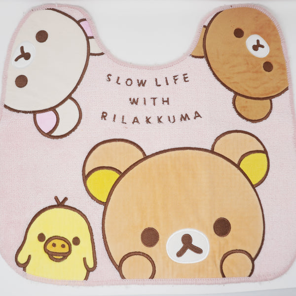 (No Tags) Pink Rilakkuma Toilet Rug - San-X Japan