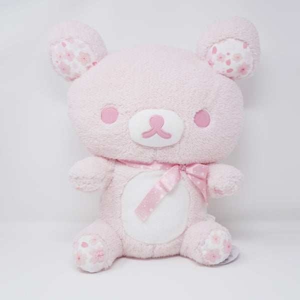 2022 Pink Rilakkuma Sitting Cherry Blossom Sakura Fuzzy XL Prize Plush - San-X