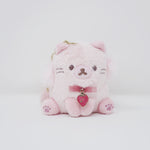 (No Tags) 2021 Strawberry Neko Cat Plush Keychain - Rilakkuma Korilakkuma Strawberry Cat Theme - San-X