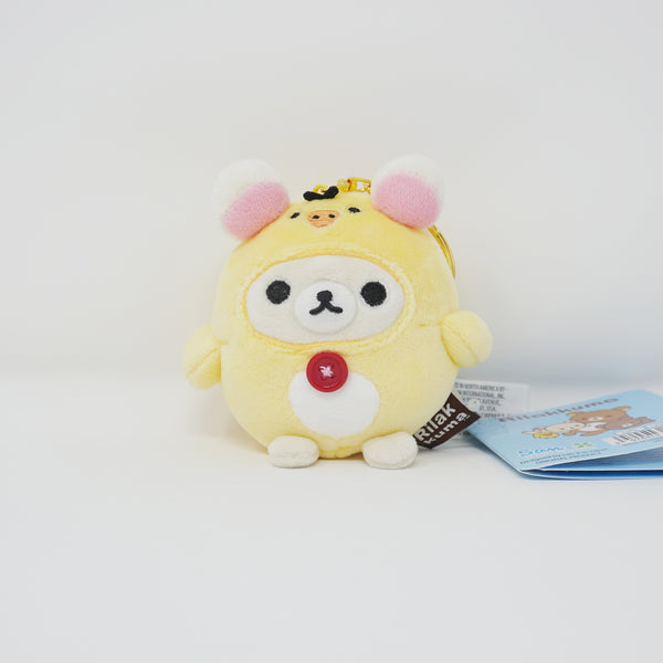 Korilakkuma in Kiiroitori Kigurumi Plush Keychain - Kiiroitori Diary - San-X Originals