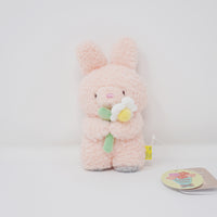 Fuzzy Pink Bunny Rabbit with Flower "Arigaton" - Fuwafuwa Tatton -  Sun Lemon