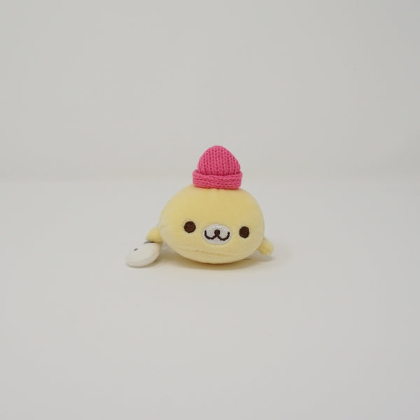Yellow Mamegoma with Beanie - Tenori Size Plush - Mamegoma Cafe