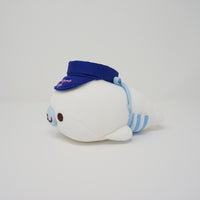 White Mamegoma Super Mochi Plush with Cafe Staff Outfit Super Mochi Plush - Mamegoma Cafe