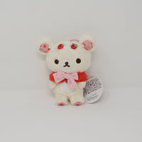 2017 Korilakkuma with Strawberries and Pink Bow Plush Keychain - Strawberry Party