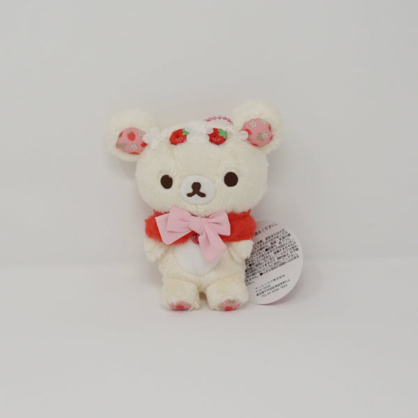 2017 Korilakkuma with Strawberries and Pink Bow Plush Keychain - Strawberry Party