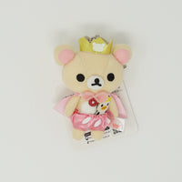2008 Korilakkuma with Crown and Penguin Plush Keychain - 5th Anniversary