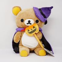 2008 Big Rilakkuma with Purple Cape and Pumpkin Wand Plush - Halloween Store Limited Plush