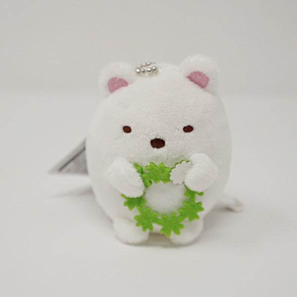 Shirokuma with Lucky Clovers Plush Keychain - Neko Siblings Theme