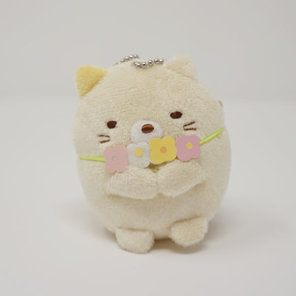 Neko with Flower Necklace Plush Keychain - Neko Siblings Theme