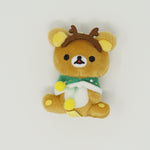 2014 Rilakkuma with Antlers & Green Cape Prize Toy Plush Keychain - Christmas