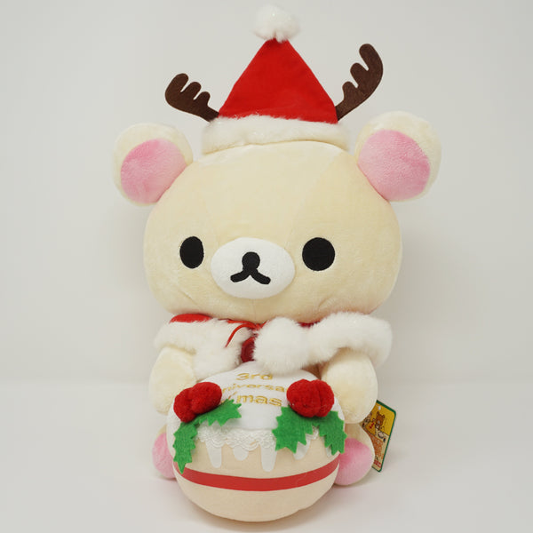 2006 3rd Anniversary Big Korilakkuma with Antlers & Christmas Cake Plush - Christmas Rilakkuma Store Limited