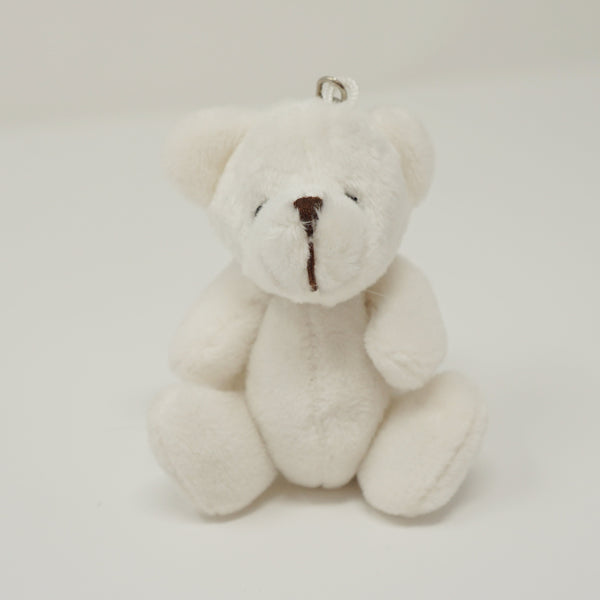 White Plush Bear Keychain