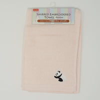 Panda Embroidered Face Towel - Pink