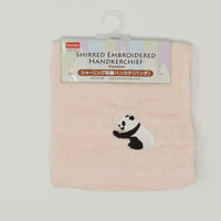 Panda Embroidered Hankerchief - Pink