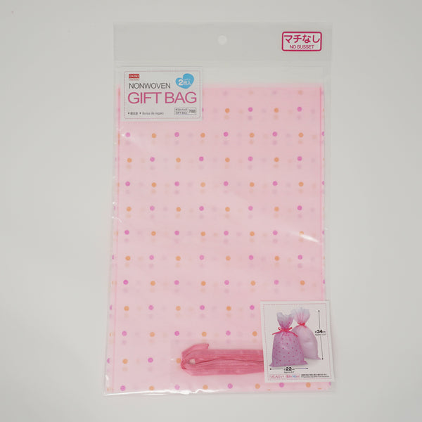 Soft Gift Bags with Ribbon - Pink Dots
