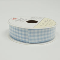 Light Blue Gingham Ribbon - Standard Size