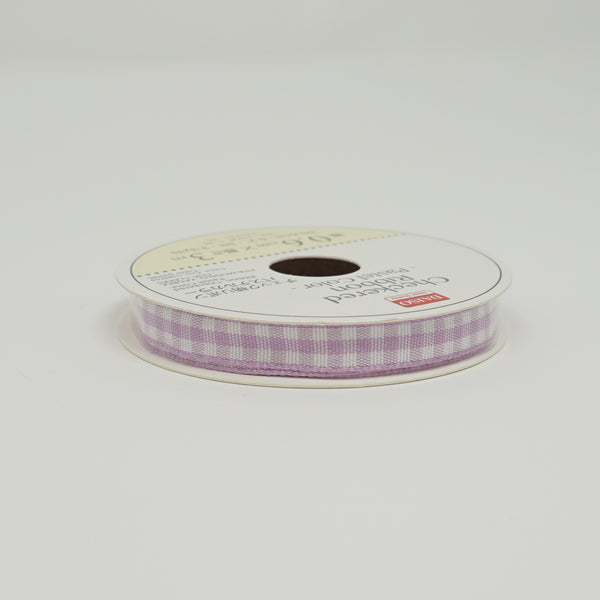 Pastel Lavendar Gingham Ribbon - Thin Size