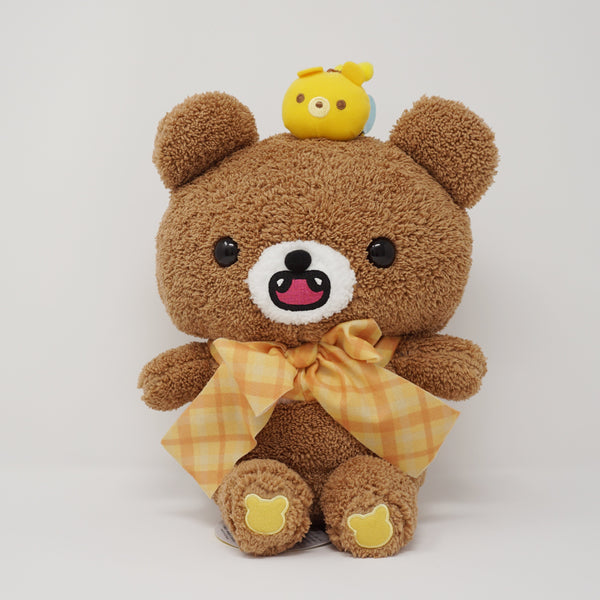 Big Chairoikoguma & Bee Fuzzy Prize Plush with Bow - Rilakkuma Prize Toy