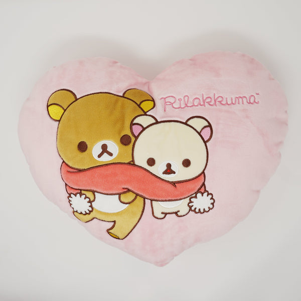 2015 Pastel Pink Heart Shaped Winter Pillow  - Rilakkuma Prize Toy